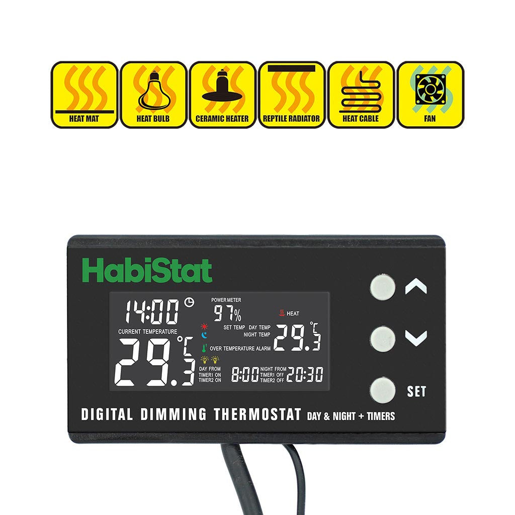 HabiStat Digital Dimming Thermostat Day+Night Timer 600w